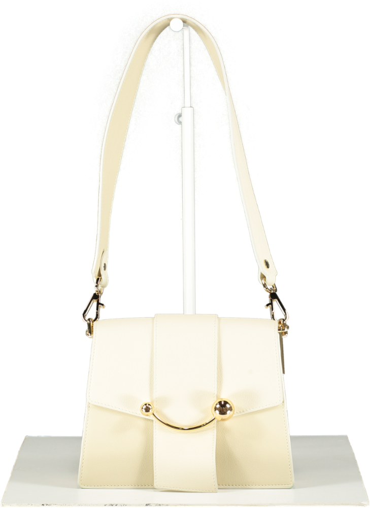 Strathberry Cream Mini Crescent Handbag