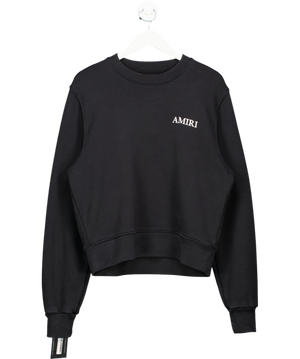 Amiri Script Logo Crew Neck Sweatshirt Black UK XS