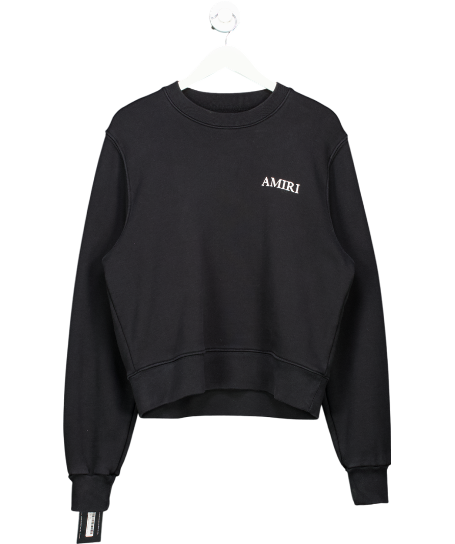 Amiri Script Logo Crew Neck Sweatshirt Black UK XS