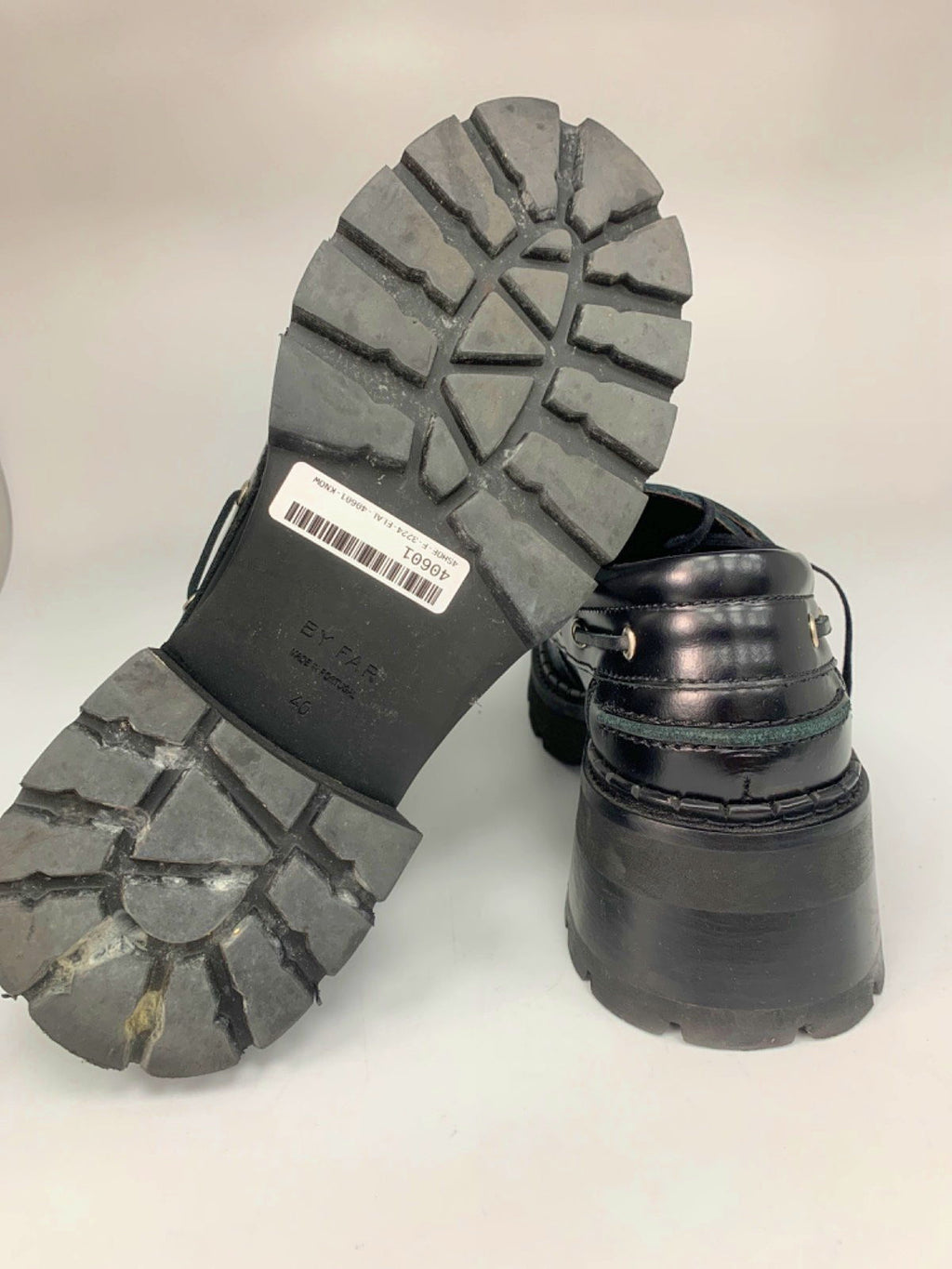 BY FAR Black Leather Platform Loafers UK 6.5 EU 40