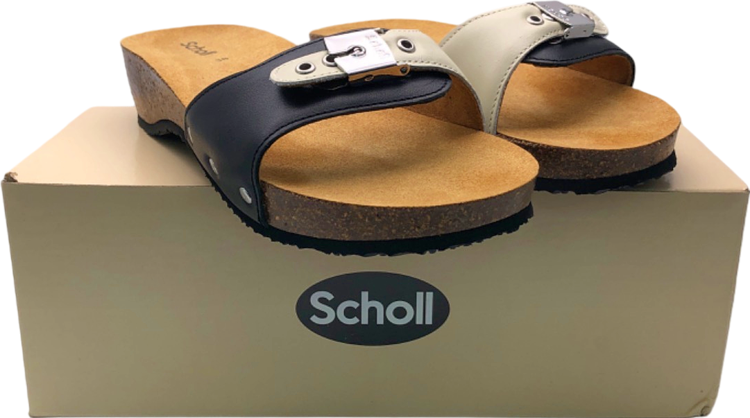 Scholl Black/Off White Pescura Heel Cork 38