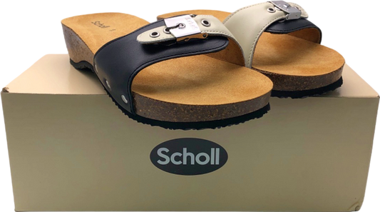 Scholl Black/Off White Pescura Heel Cork 38