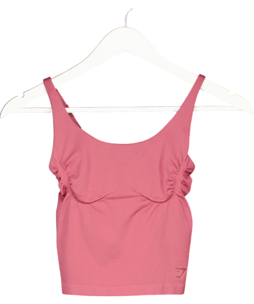gymshark Pink Soft Sculpt Tank With Shelf UK XS