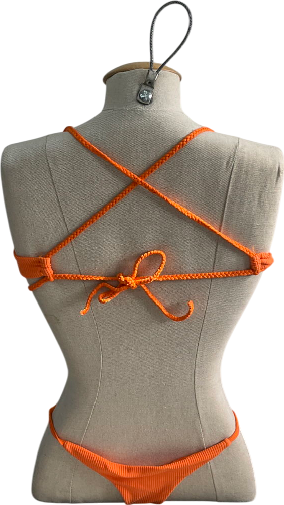 Frankies Bikinis Bright Orange Bikini Set UK M