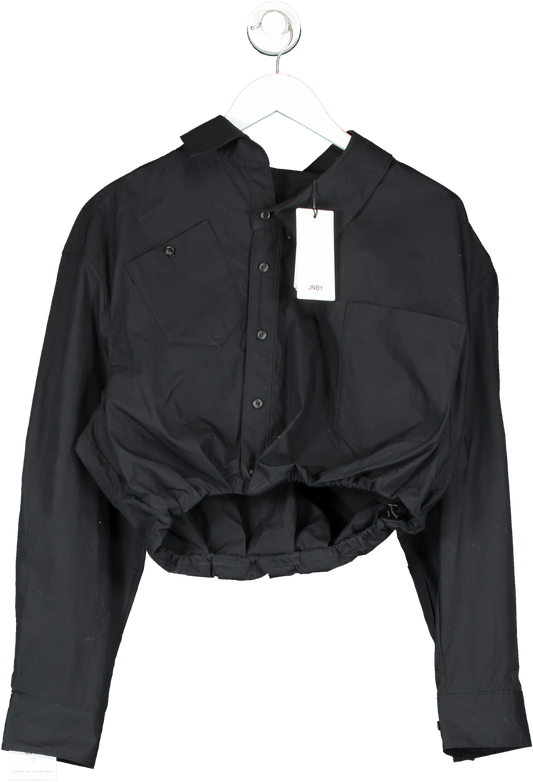 JNBY Black Long Sleeve Cropped Shirt UK S