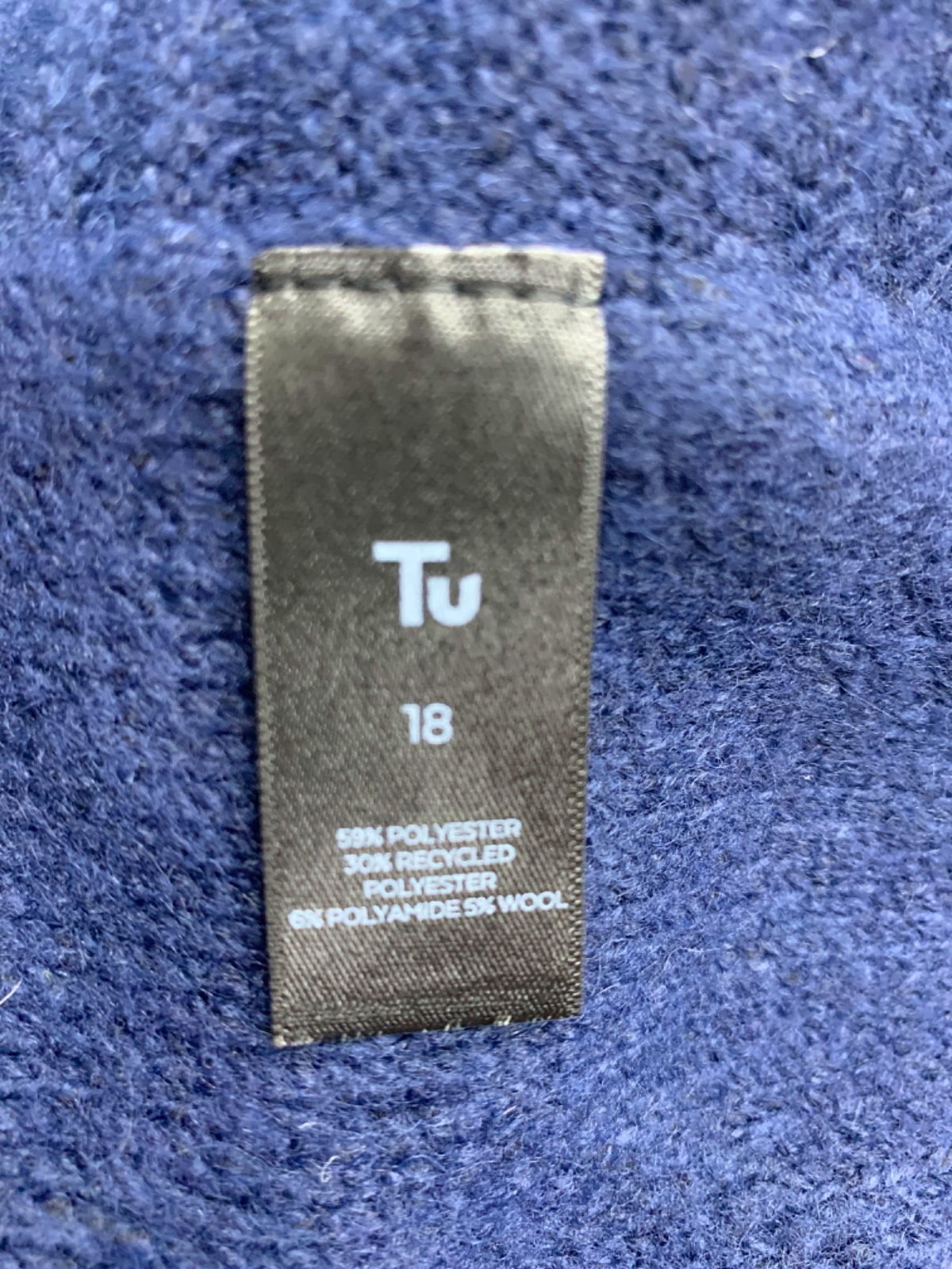 Tu Blue Cable Knit Poncho UK 18