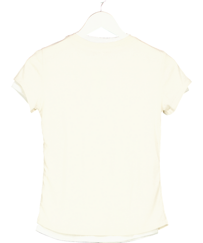 MANGO Cream Ribbed Top UK S