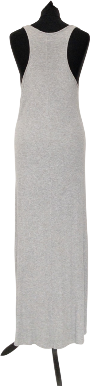 THE WHITE COMPANY Grey Ribbed Double Layer Tank Maxi Lounge Dress UK 16