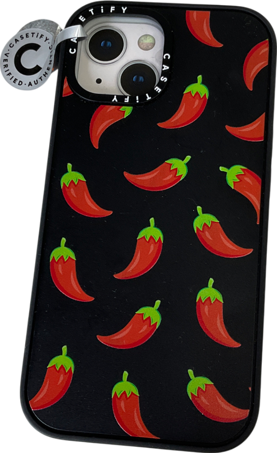 casetify Black Red Chili Pepper Phone Case, Iphone 13 One Size