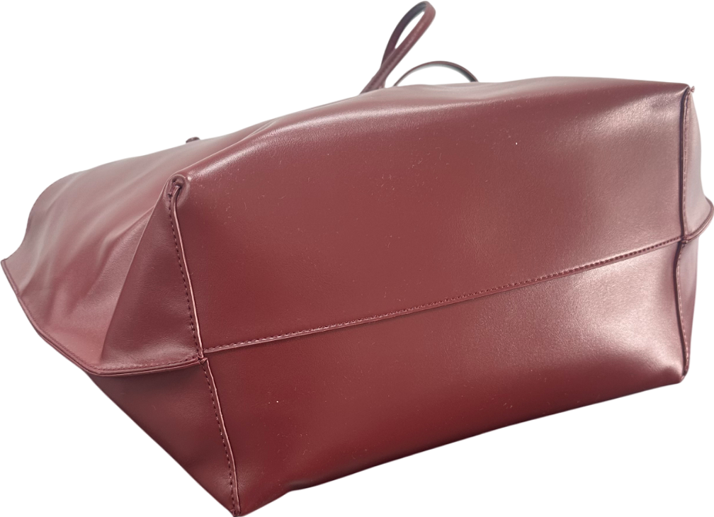 New Look Brown Burgundy Leather-look Tote Bag