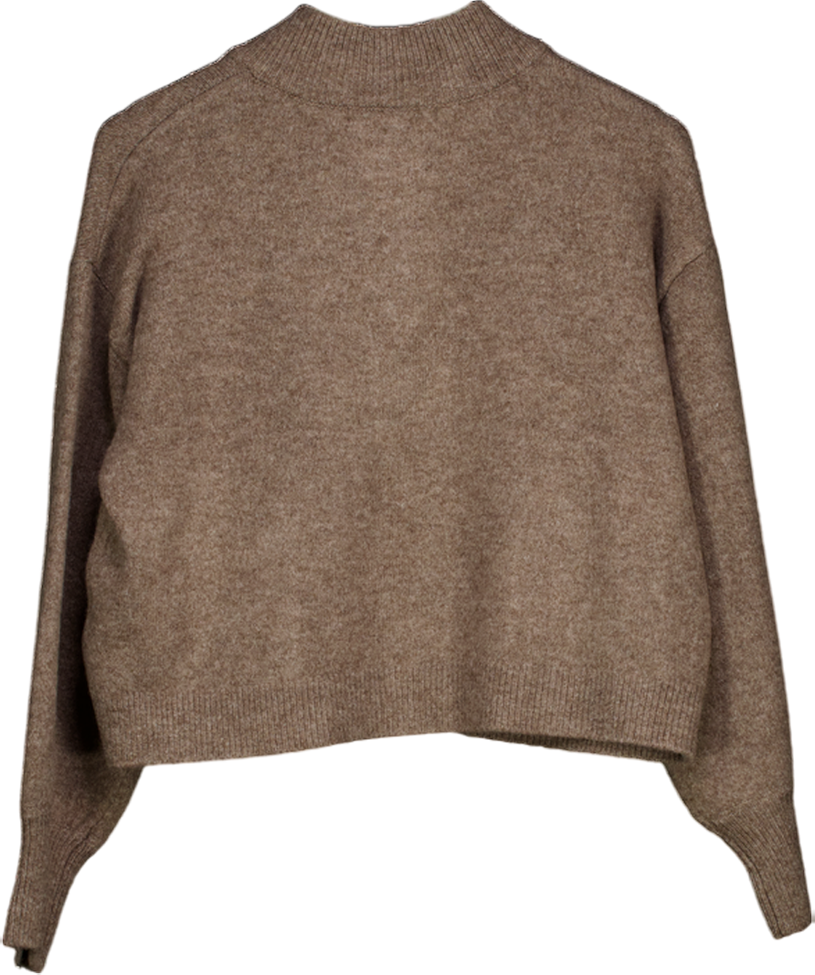 V by Very Beige Wool Blend High Neck Cardigan UK S