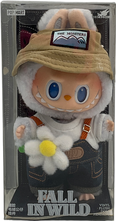 Pop Mart White The Monsters Fall In Wild Plush Labubu Doll Bag Keychain / Charm