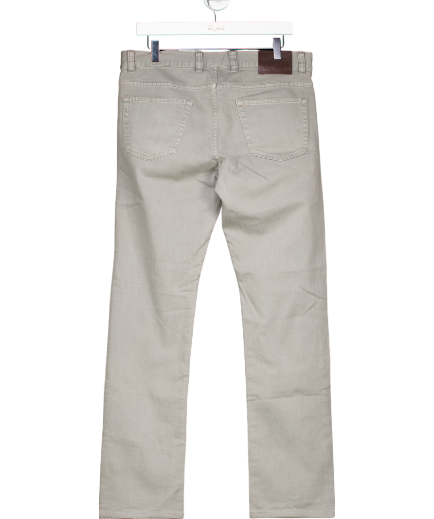 Canali Grey Five-pocket Stretch Denim Trousers W39