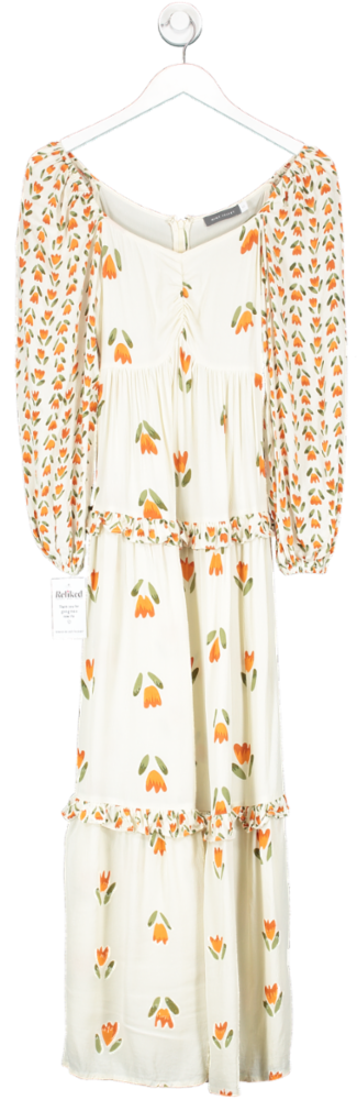 Mint Velvet Multicoloured Velvet Jessica Tulip Print Maxi Dress, Ivory/multi UK XS