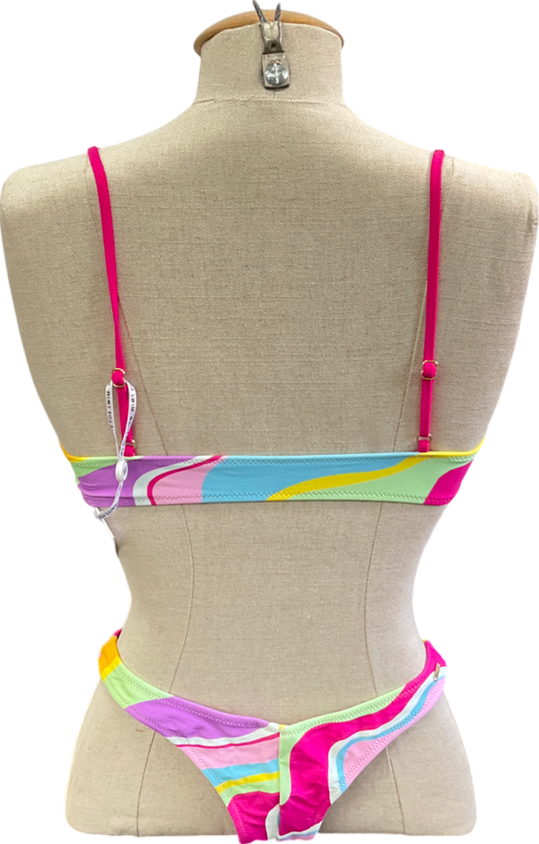 White Fox Multicoloured Stand Out Bikini Set UK XS