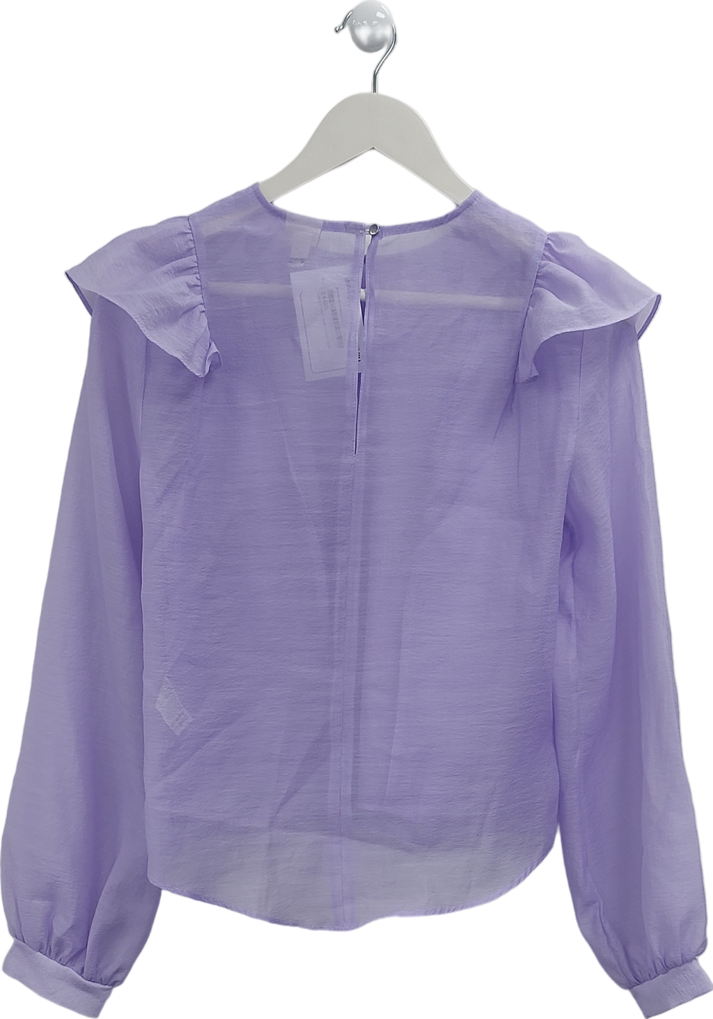 River Island Purple Sheer Ruffle Blouse UK 8