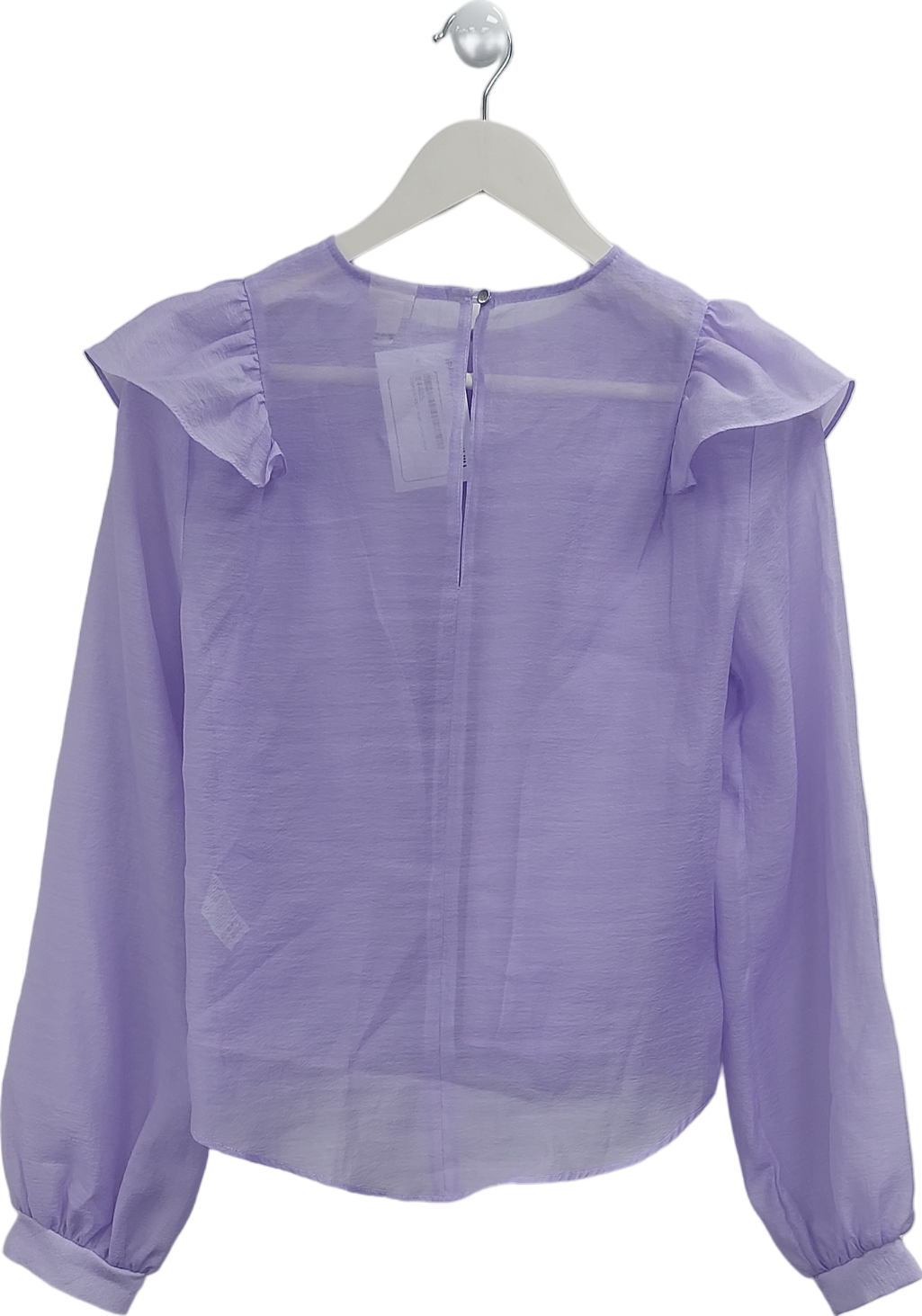 River Island Purple Sheer Ruffle Blouse UK 8