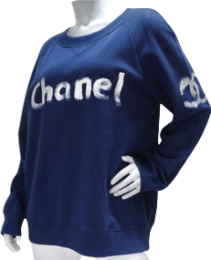 Chanel 2013 Limited Edition Navy Blue Logo Sweatshirt UK S