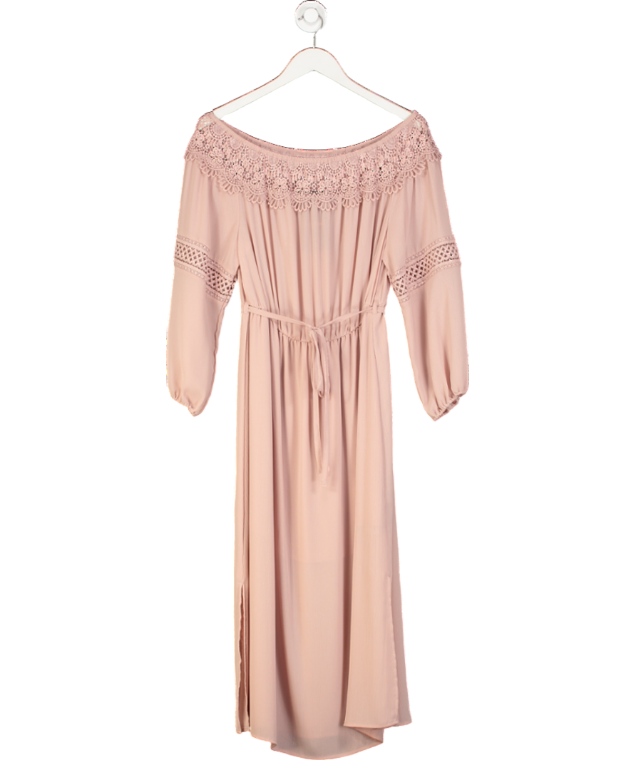 New Look Pink Lace Trim Dress UK 12