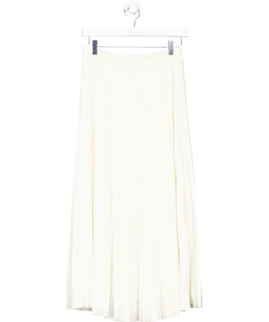 The White Company Cream Pleated Midi Skirt UK 8