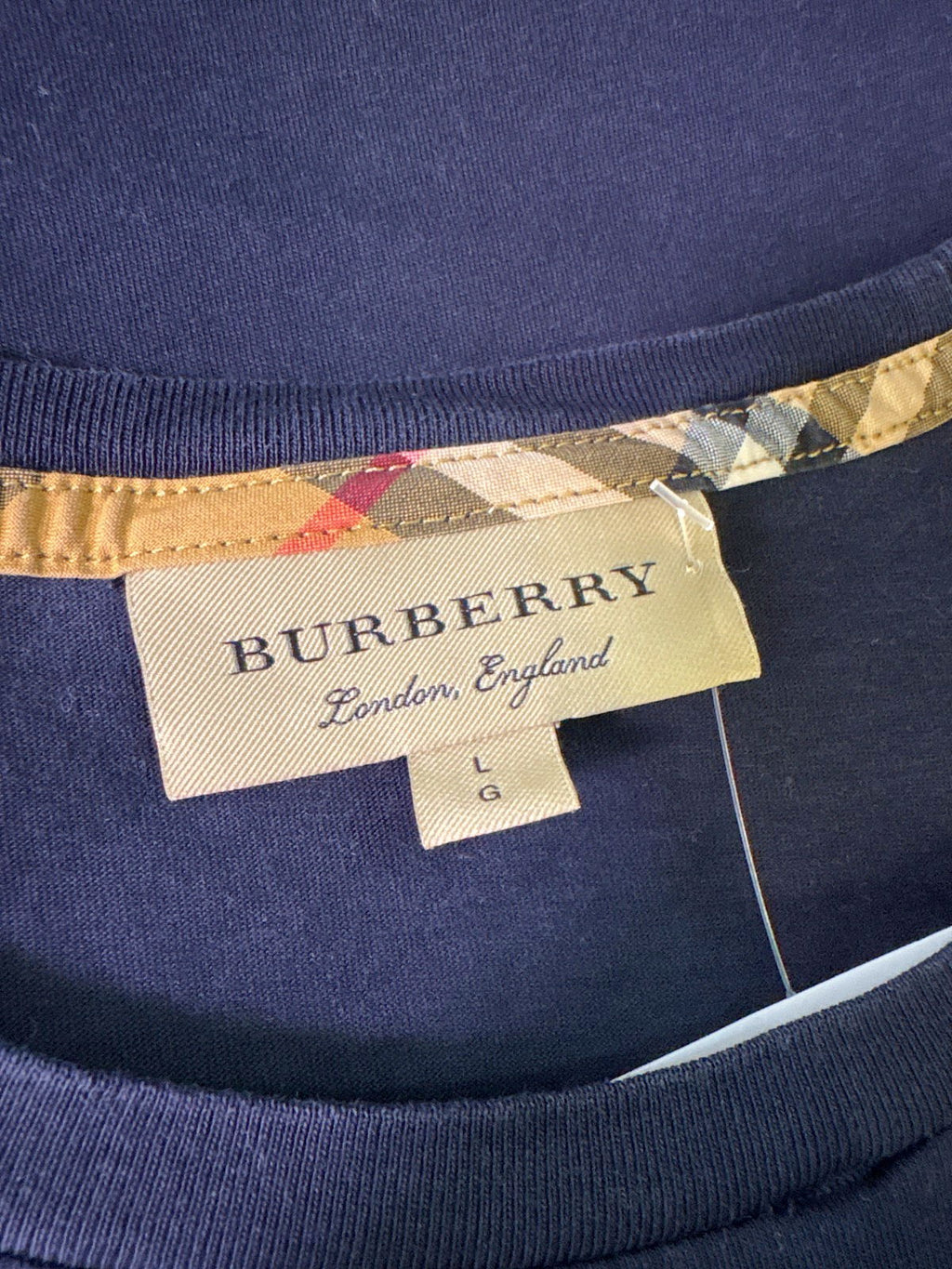 Burberry Navy Blue T-Shirt UK L