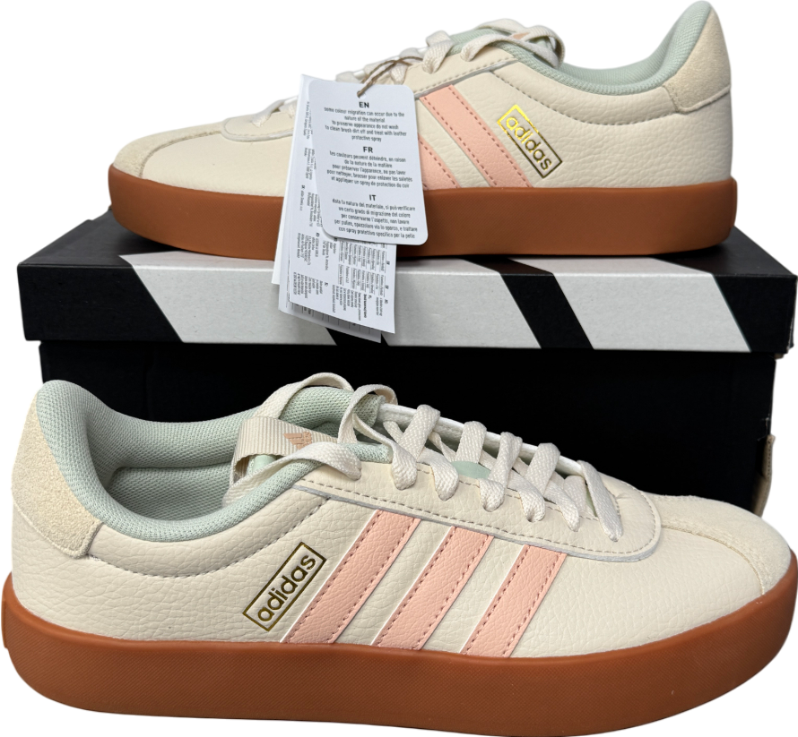 adidas Vl Court 3.0 Cream . Wonder White Powder Coral Trainers UK 5 EU 38 👠