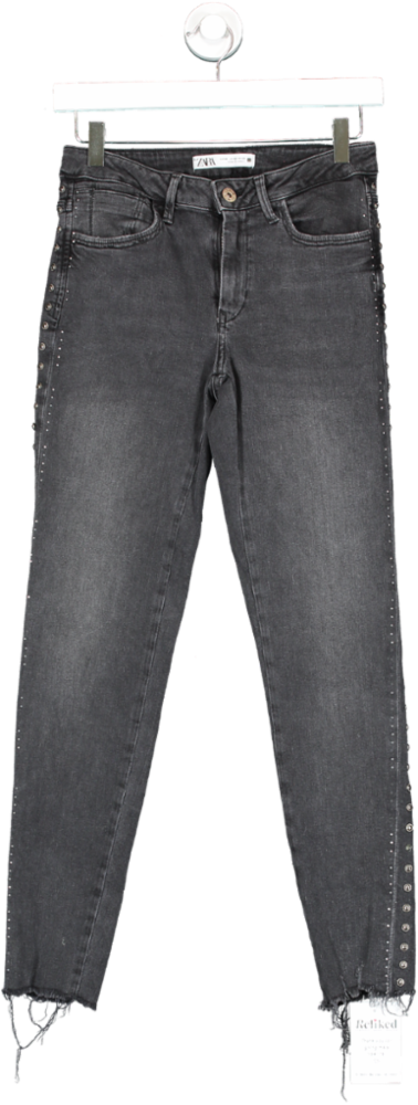 ZARA Black Studed Skinny Jeans UK 8