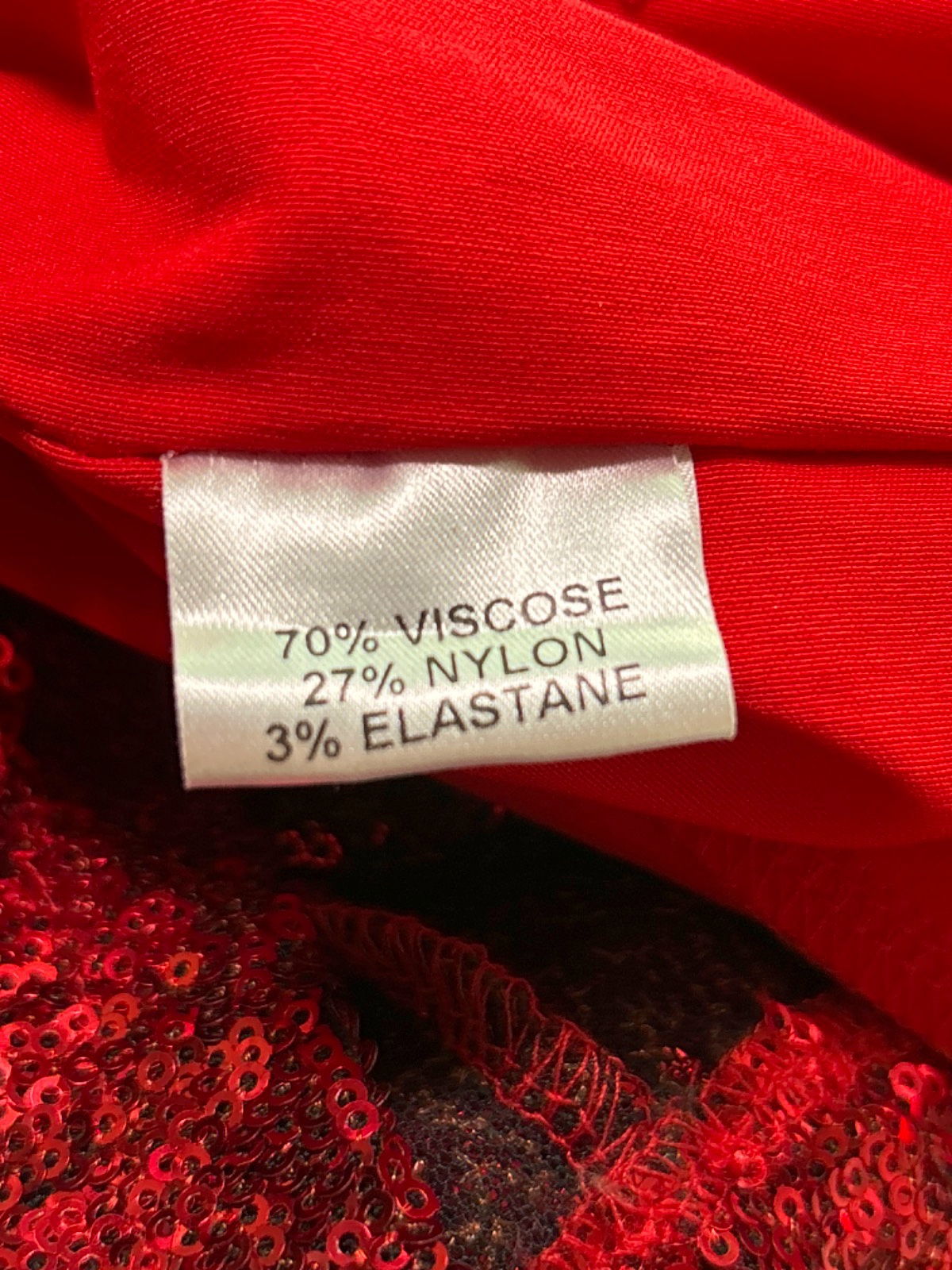 The Pretty Dress Company Red Sequin One-Shoulder Midi Dress Size UK 10