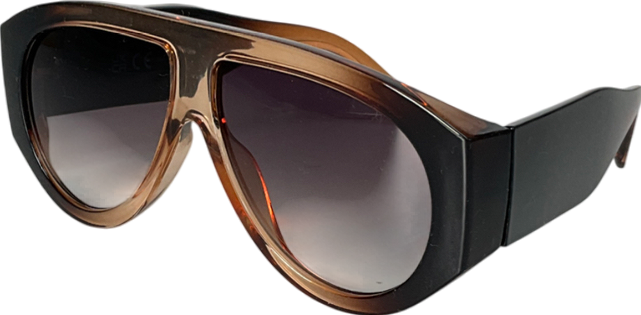 River Island Brown Chunky Aviator Sunglasses One Size