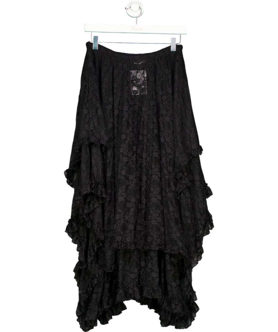 Free People Black French Courtship Half Slip UK M