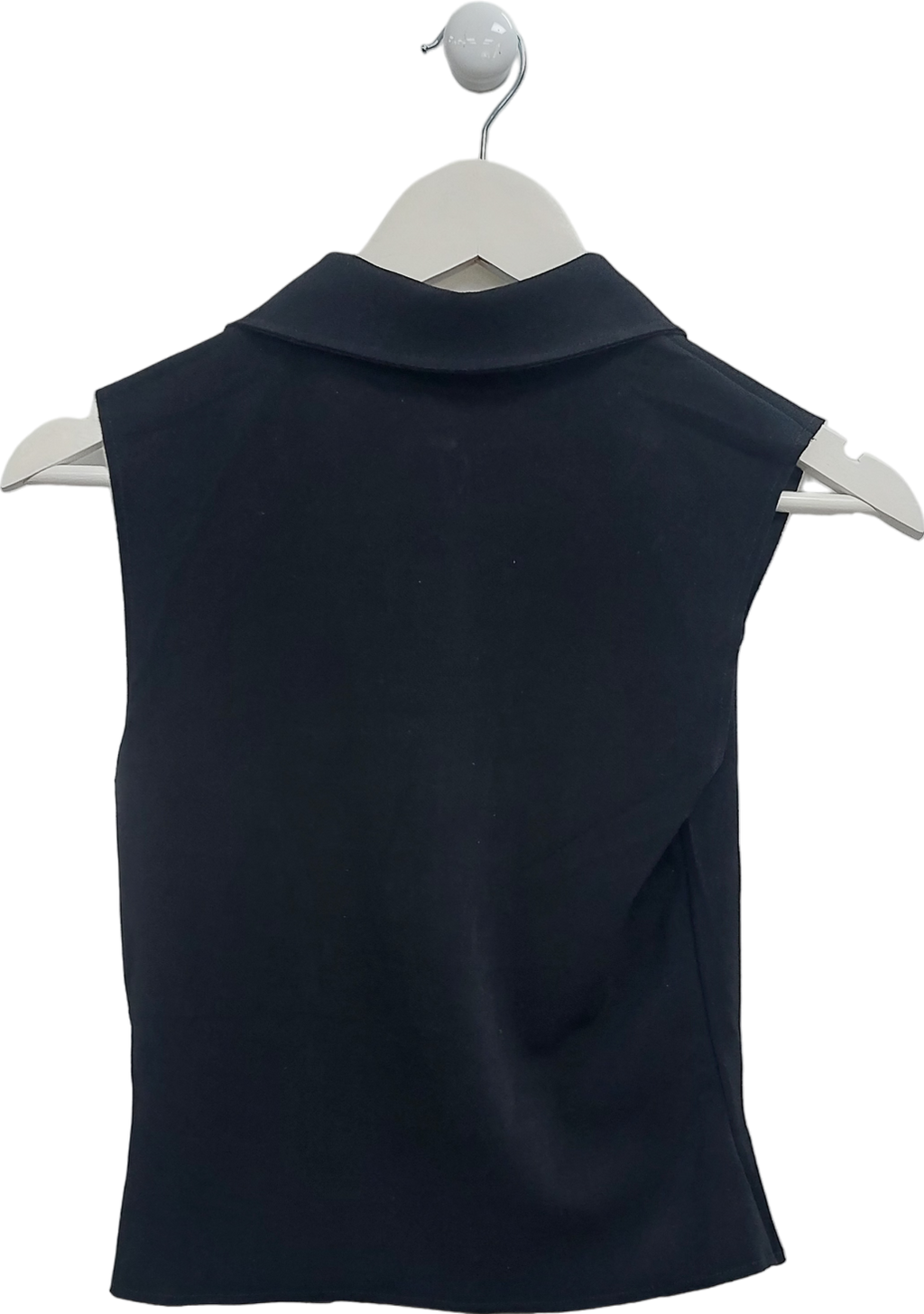 MANGO Black Zip Through Sleeveless Top UK S