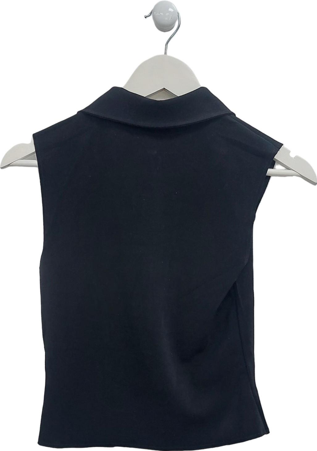 MANGO Black Zip Through Sleeveless Top UK S