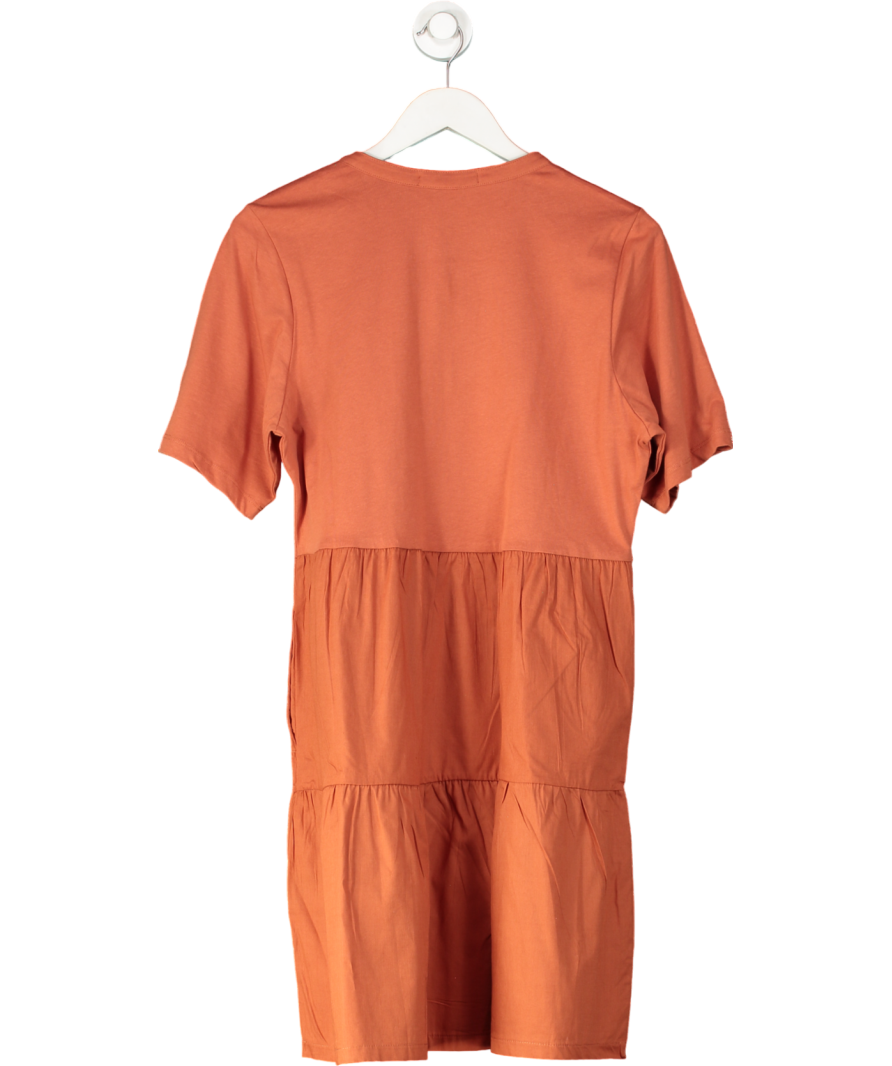 Threadbare Orange Alexis Tie Detail Tiered Dress UK 12