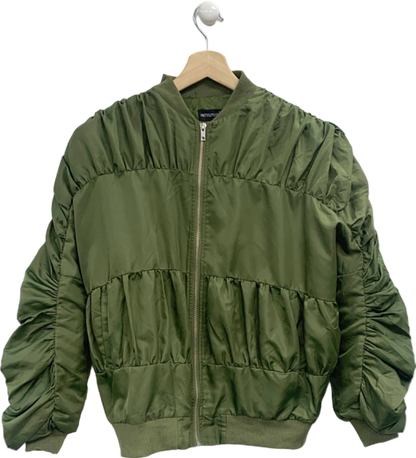 PrettyLittleThing Green Bomber Jacket UK 6