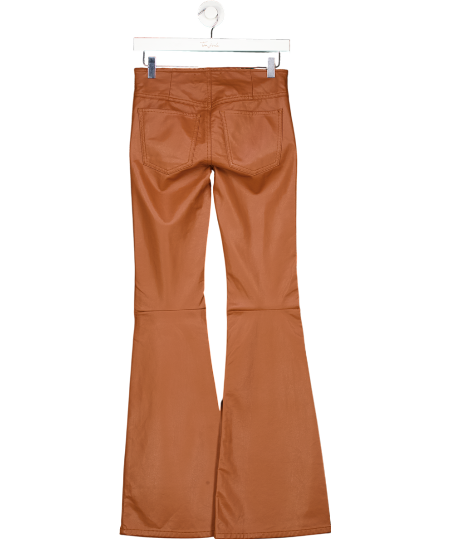 Free People Tan Brown Faux Penny Pull On Flare UK XXXS