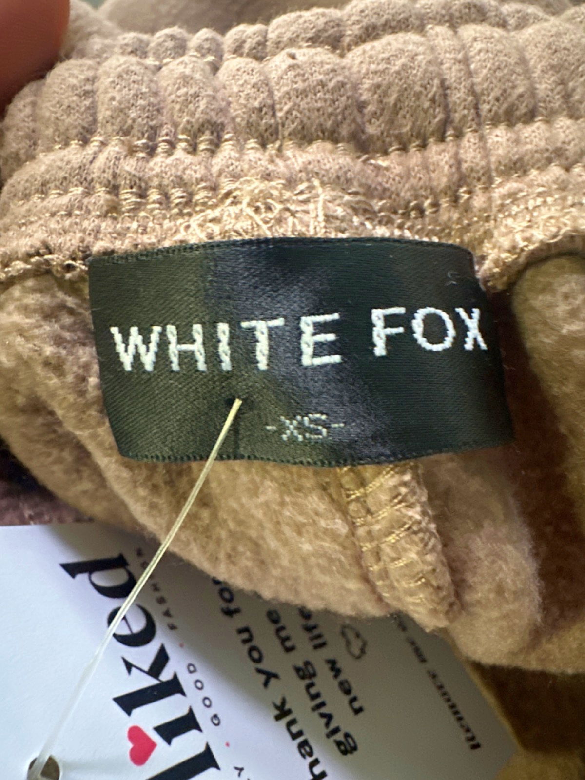 White Fox Beige Joggers UK XS