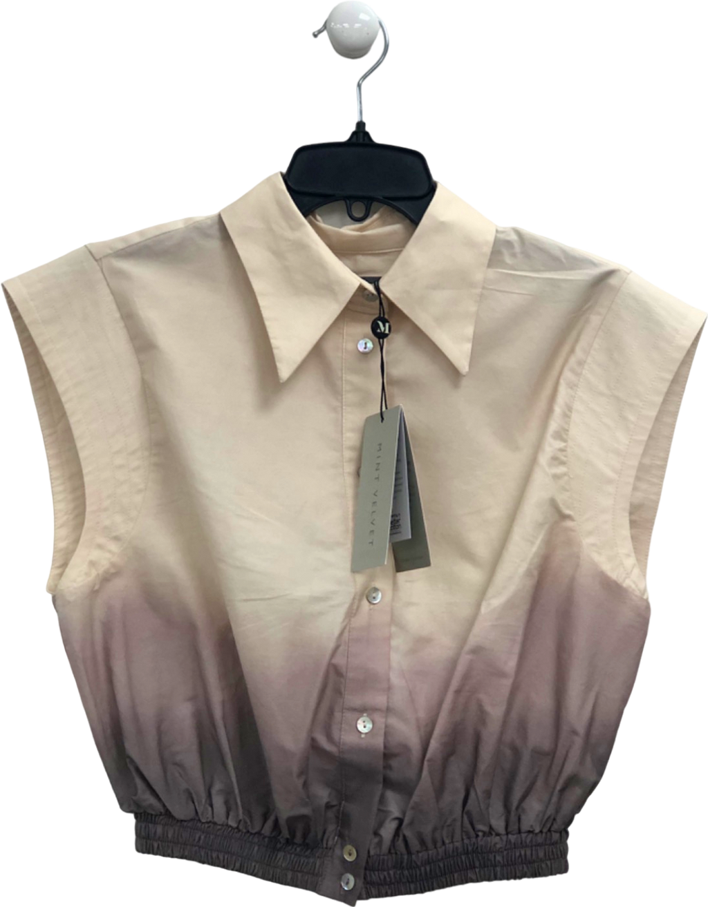 Mint Velvet Beige Ombre Sleeveless Blouse UK S