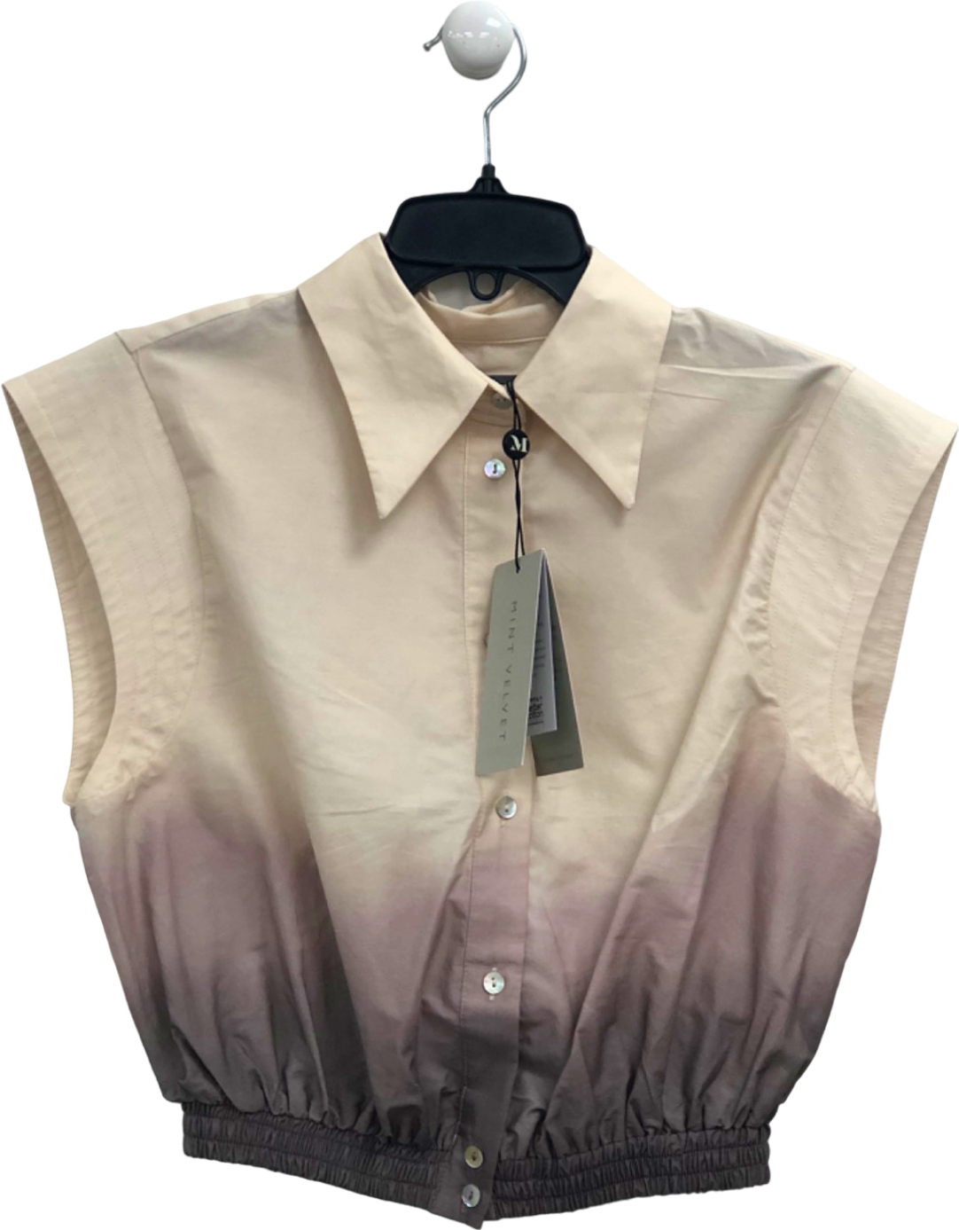 Mint Velvet Beige Ombre Sleeveless Blouse UK S