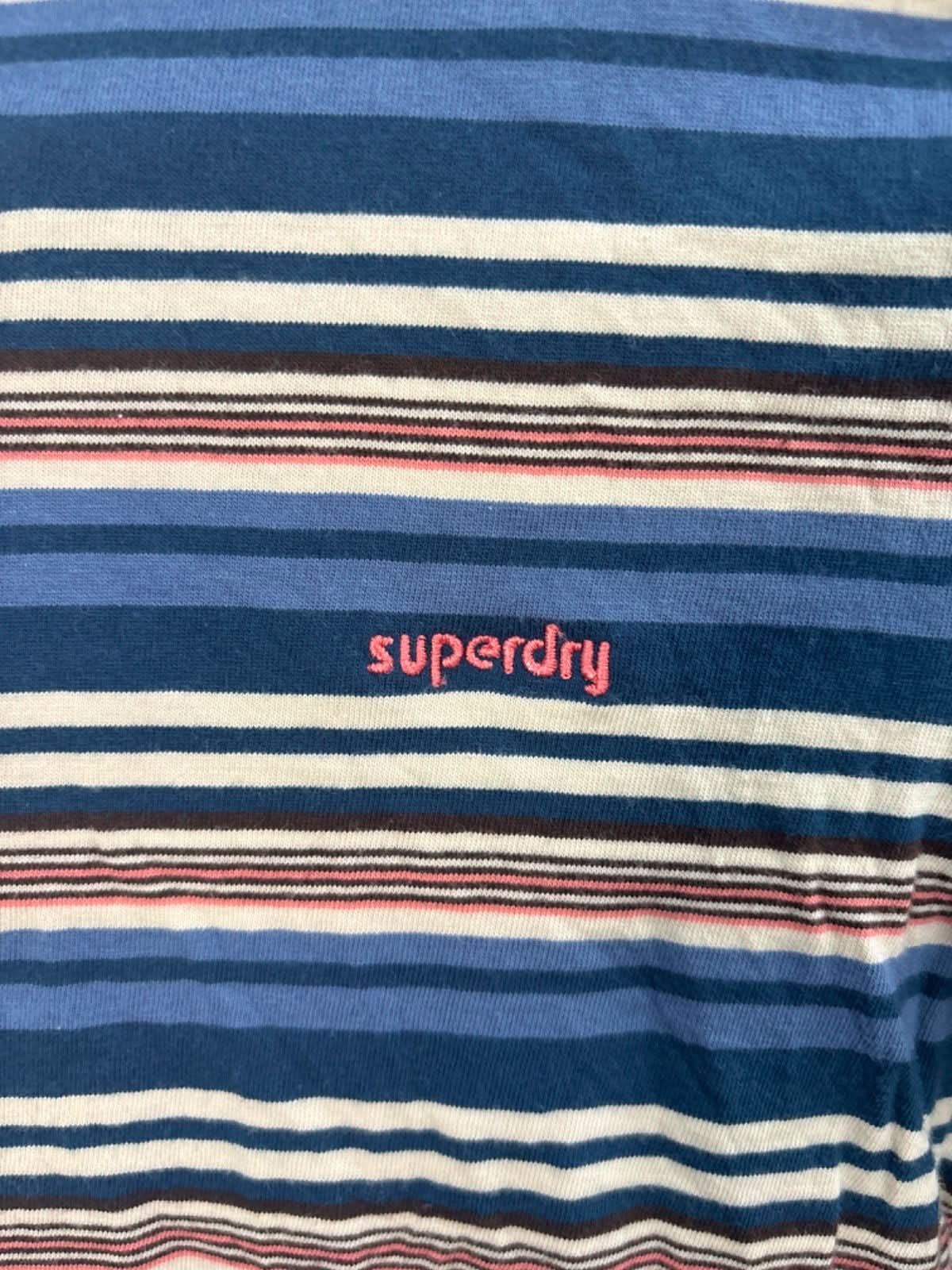 Superdry Navy Striped Long Sleeve Top UK 8