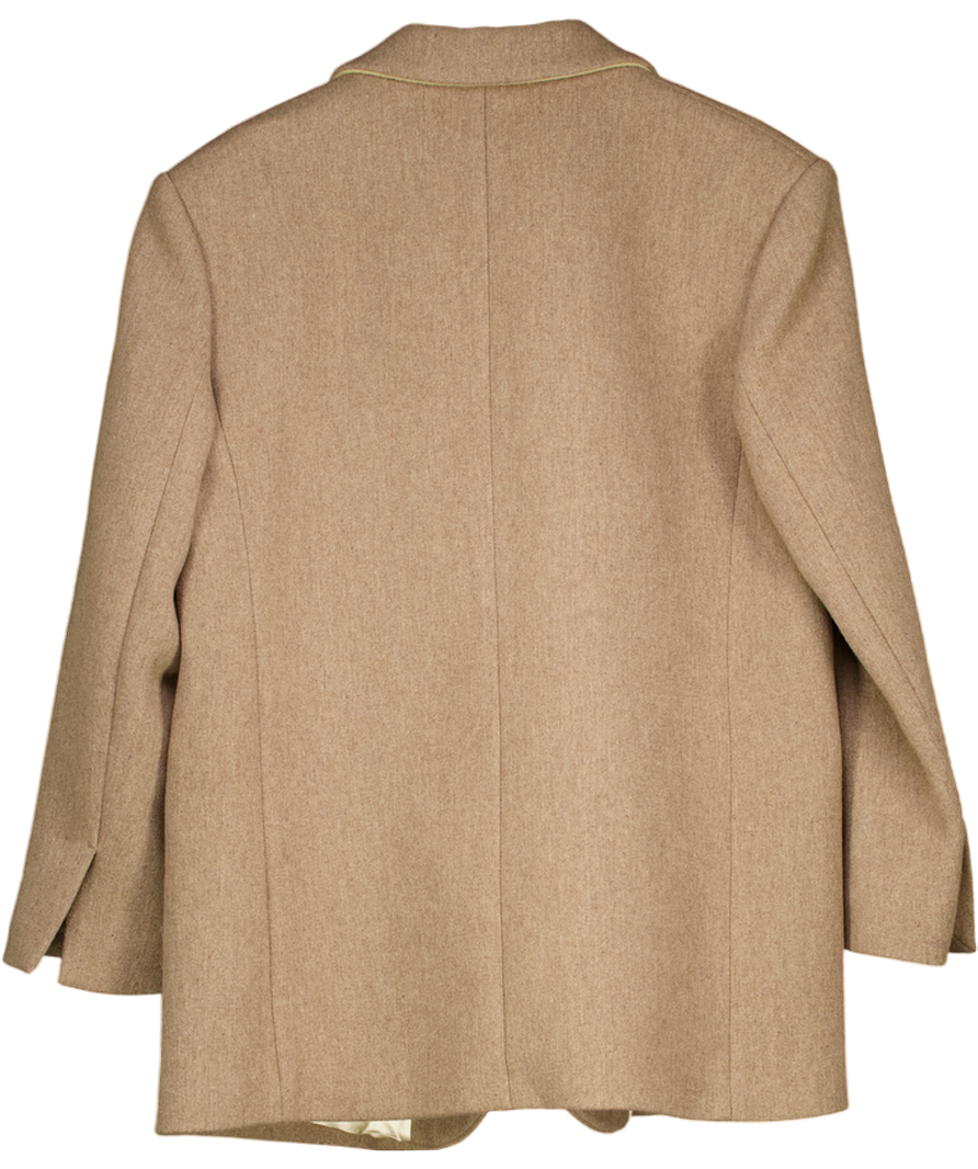 SANDRO PARIS Beige Oversize Wool Blend Blazer Fr40 UK 12