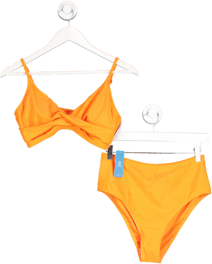 Cupshe Orange Twist Front High waisted Bikini set UK M