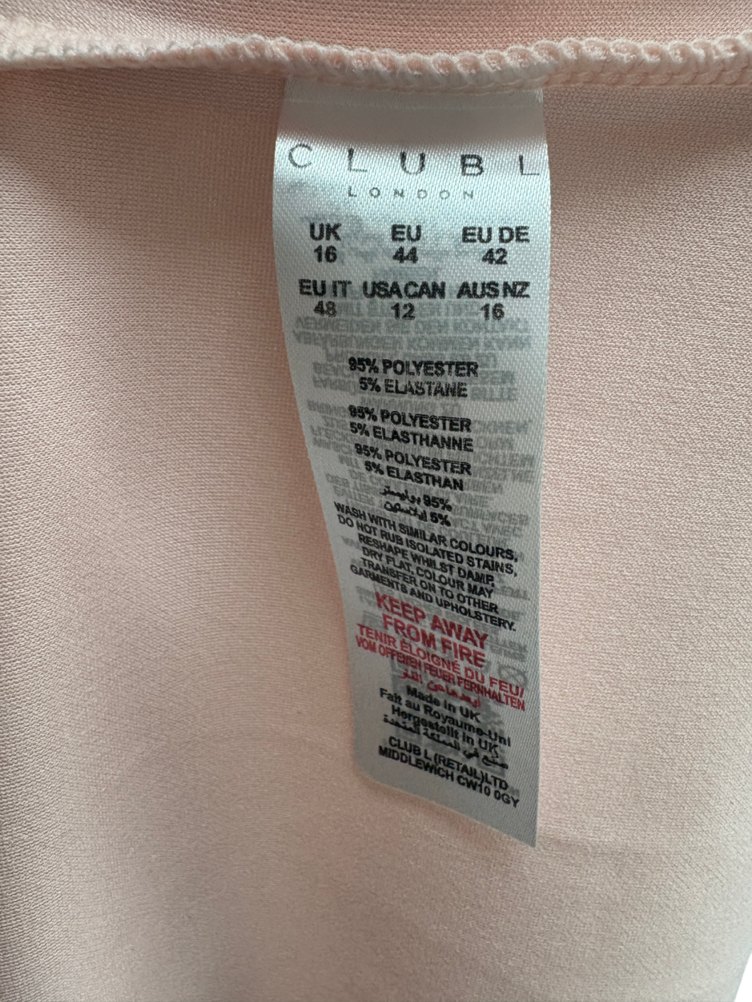 Club L Pink Parina Strappy Volume Midi Dress UK 16