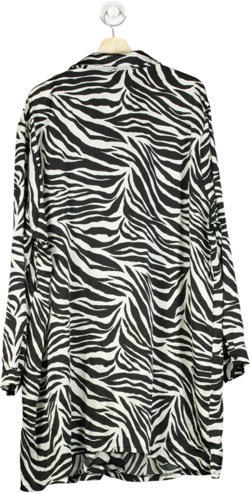 New Look Black and White Zebra Print Shirt Dress UK 26