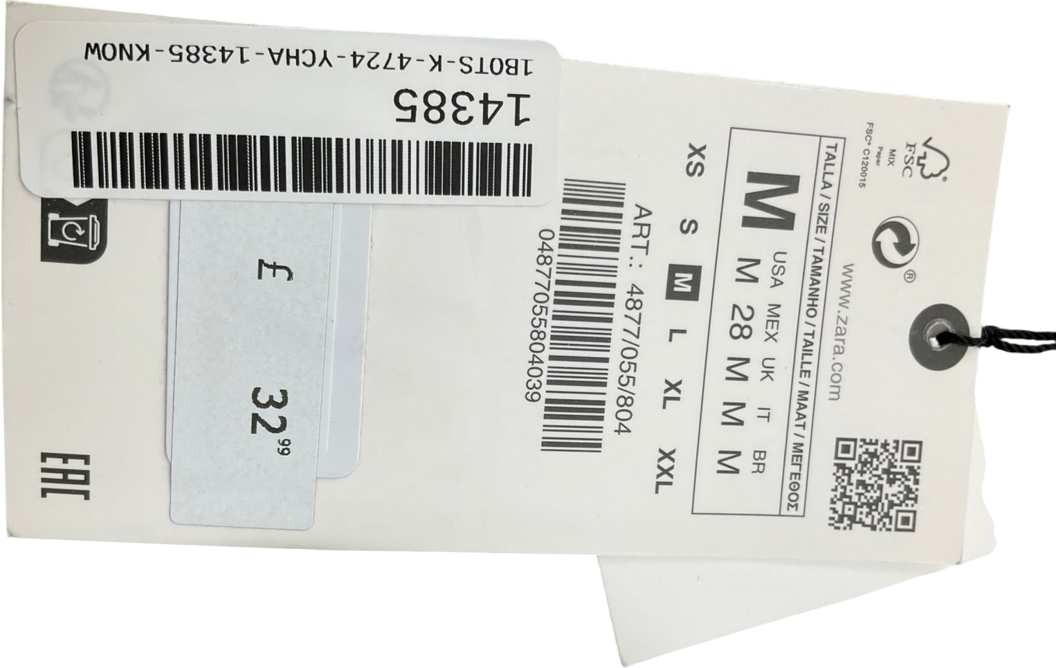 ZARA Grey The Casual Barrel Trouser UK M