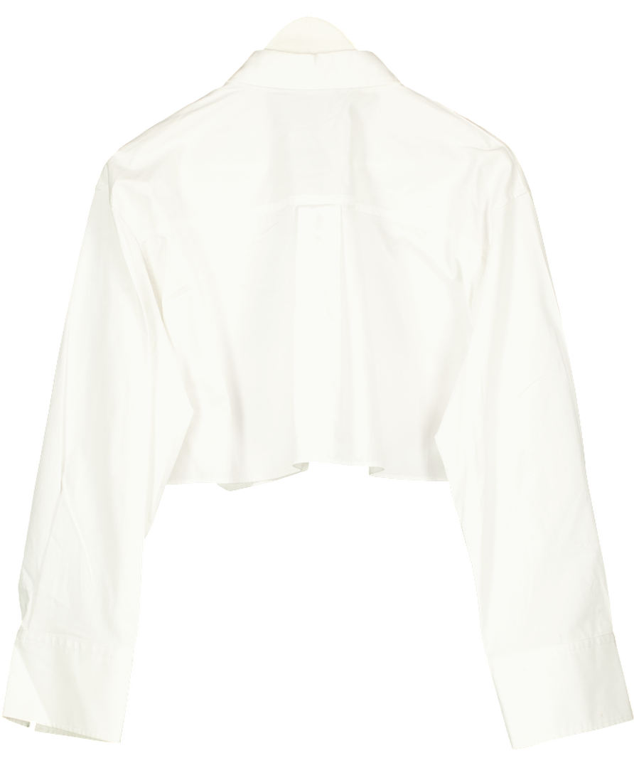 ZARA White Cropped Shirt UK 8