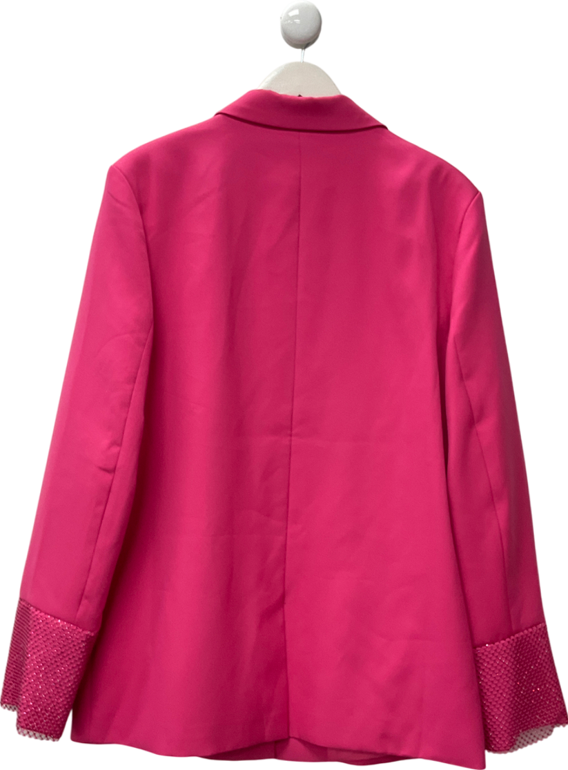 SLA the label Hot Pink Diamanté Sleeved Blazer UK L