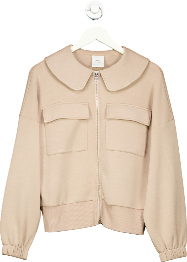 Varley Beige Zip-Up Jacket UK M