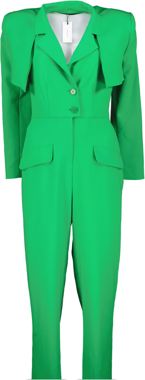 Karen Millen Green Compact Stretch Tailored Two Piece Jumpsuit UK 8