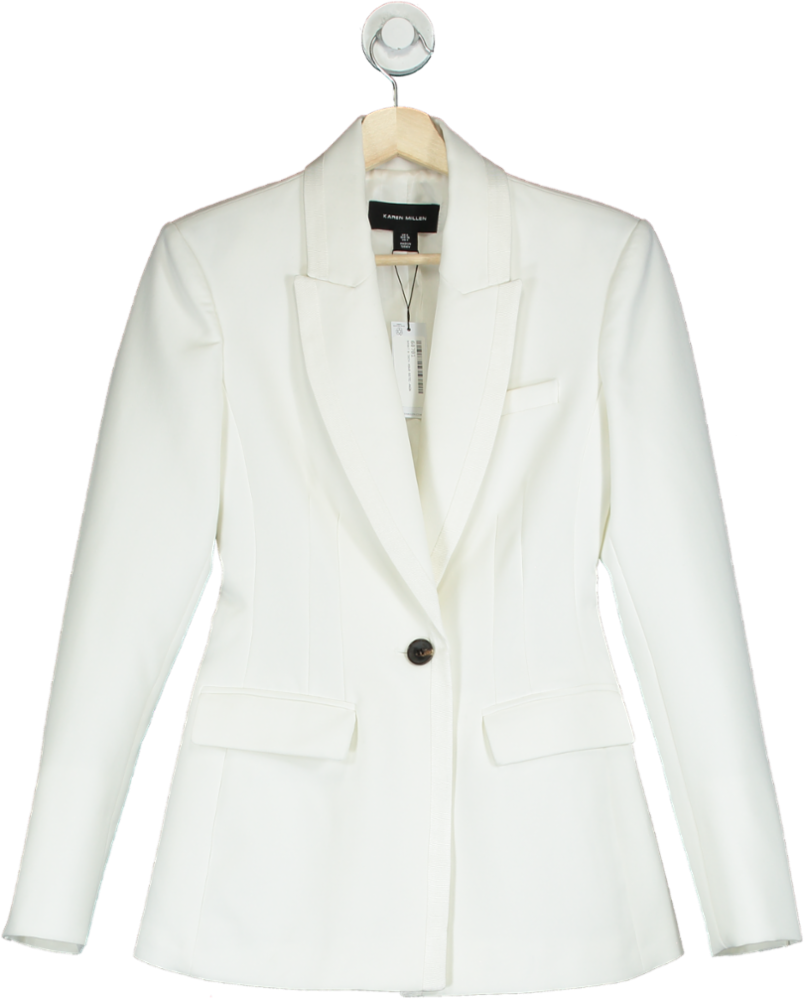 Karen Millen White Tailored Blazer UK 8