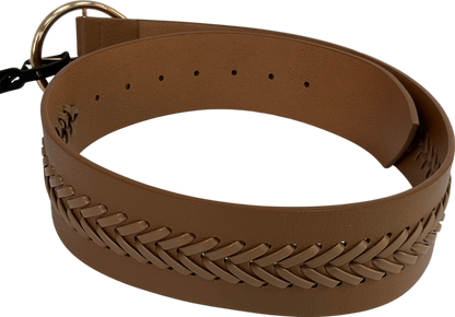 Next Tan Brown Plait Detail Wide Belt UK S